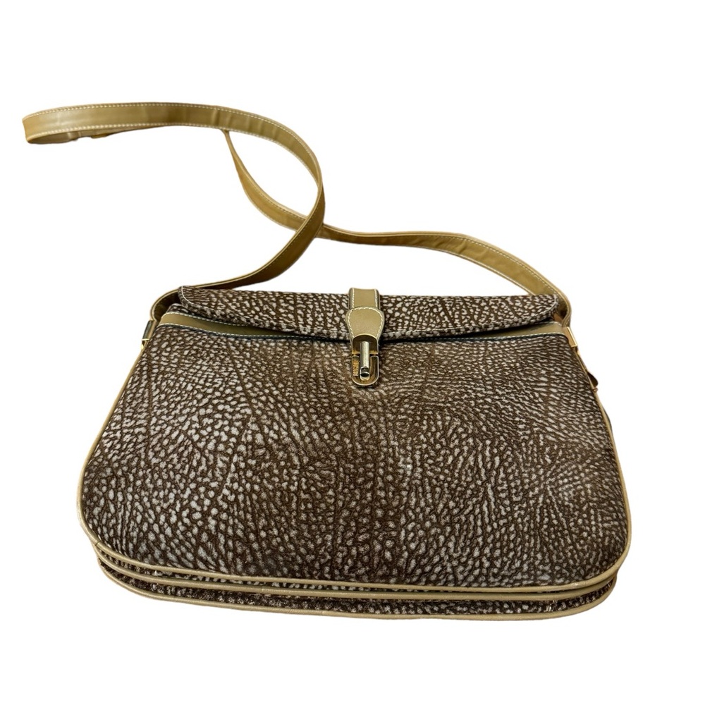Vintage Silvano Biagini leather and suede crossbody bag. Brown/Tan. GUC.